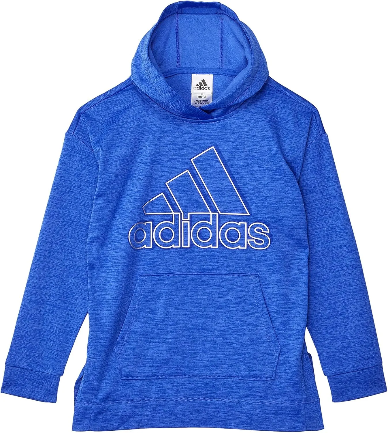 adidas Girls' Badge of Sport Mlange Fleece Pullover Hoodie