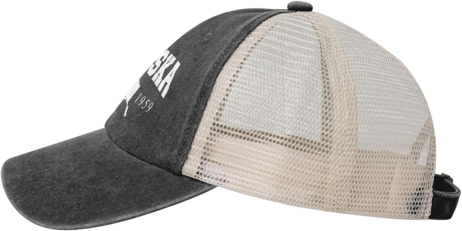 Alaska The Last Frontier Black Baseball Cap for Men Women Adjustable Closure Golf Dad Hat