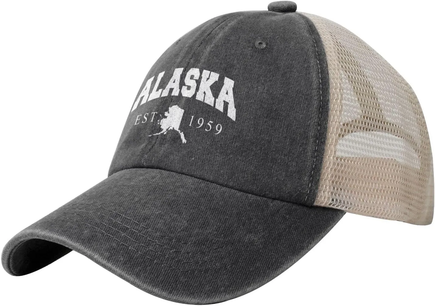 Alaska The Last Frontier Black Baseball Cap for Men Women Adjustable Closure Golf Dad Hat