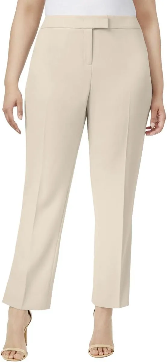 Anne Klein Womens Straight-Leg Casual Trouser Pants