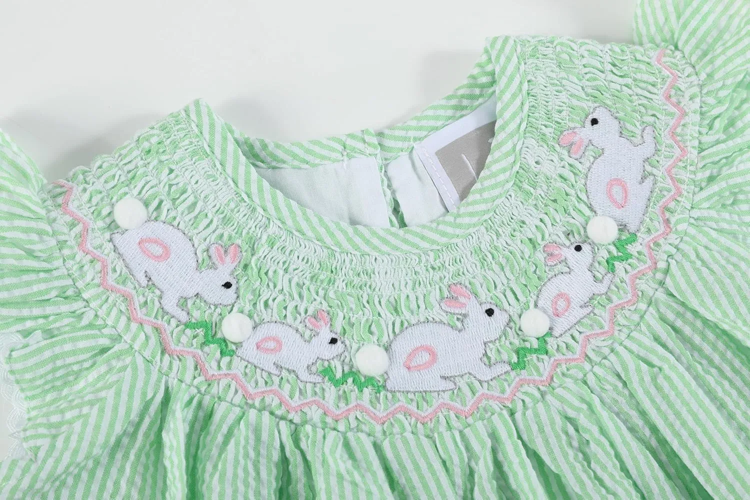Baby and Girls Smocked Easter Bunny Bishop Dress