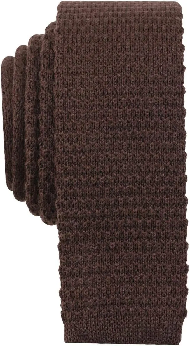 Bar III Mens Earthy Knit Work Wear Neck Tie Brown O/S