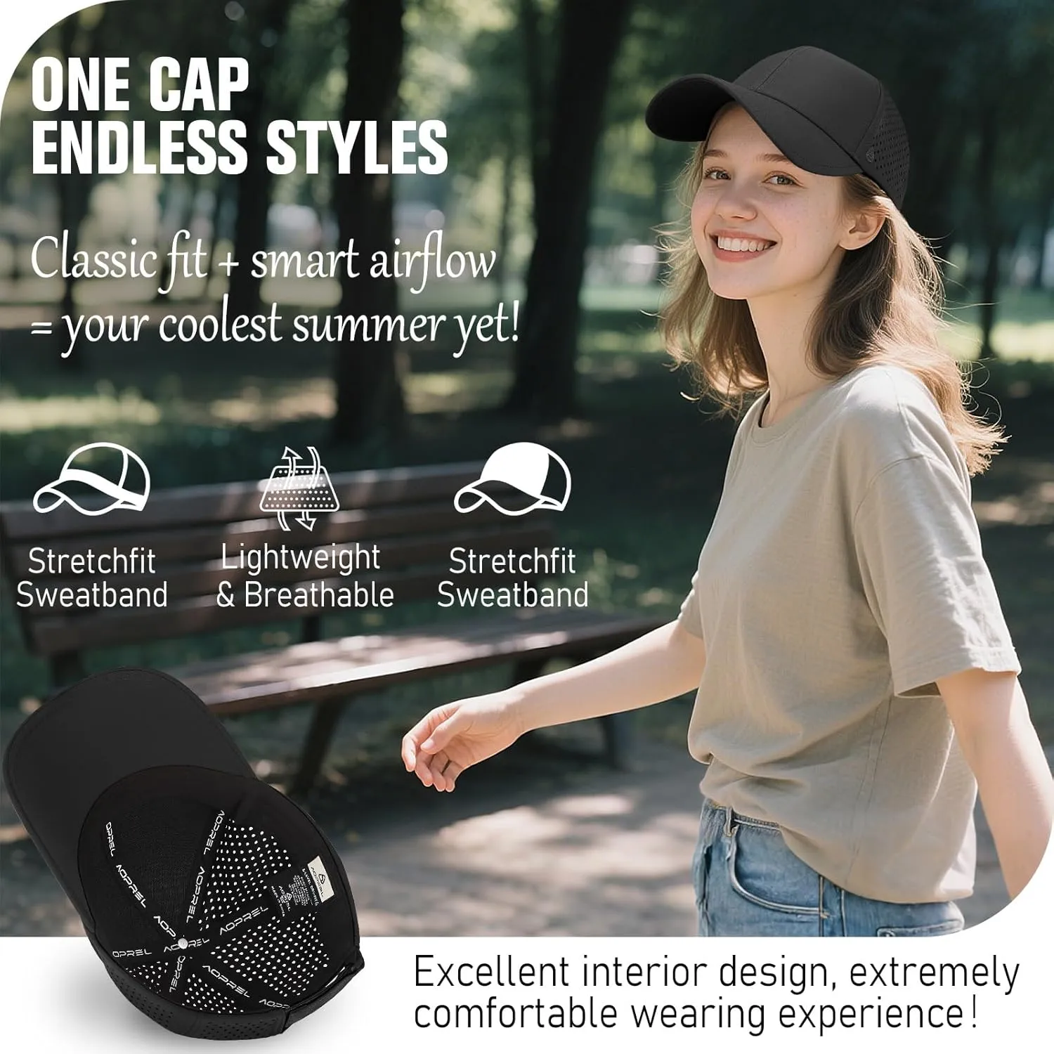 Baseball Cap Breathable Mesh Golf Hat Quick Dry Adjustable Baseball Hats for Men and Women Sport Running Workout