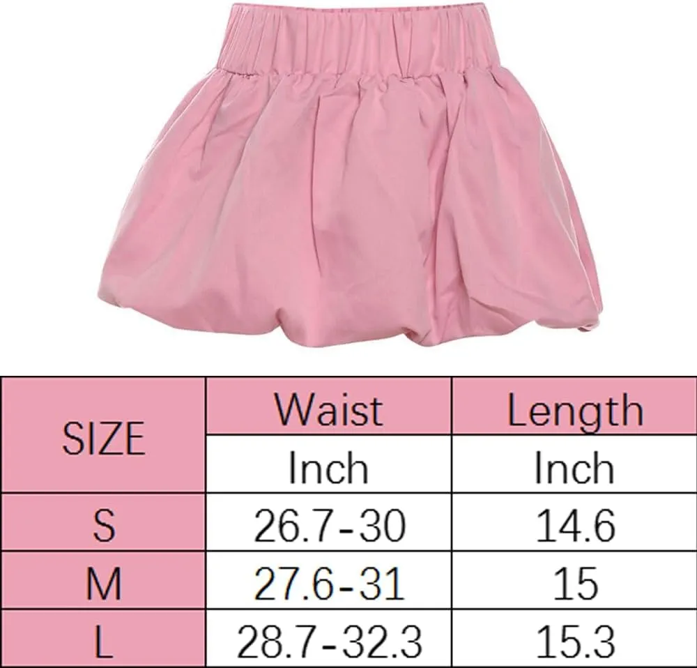 Bubble Mini Skirt Y2K Ruffle Short Skirts Pleated Puffy Balloon Skirt Streetwear