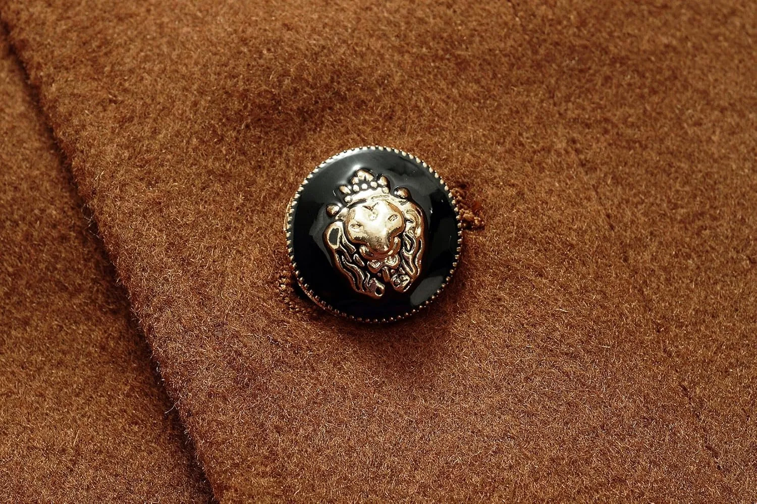 chouyatou Men's Gentle Band Collar Single Breasted Wool Blend Pea Coat