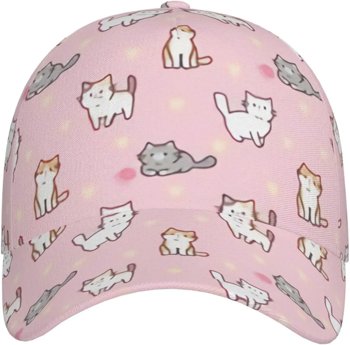 Cute Cat Baseball Hat Fashion Cats Sun Cap Adjustable Outdoor Snapback Trucker Hat for Women and Men