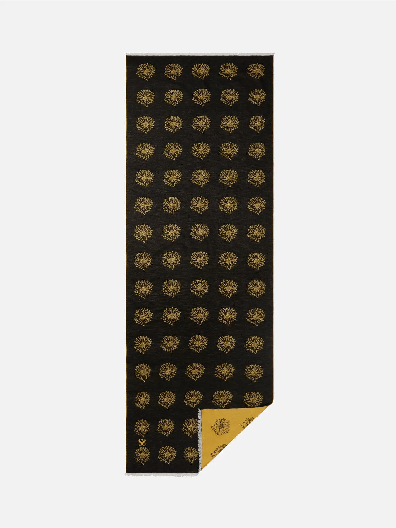 Dainty Delight Black & Yellow Silk Scarf