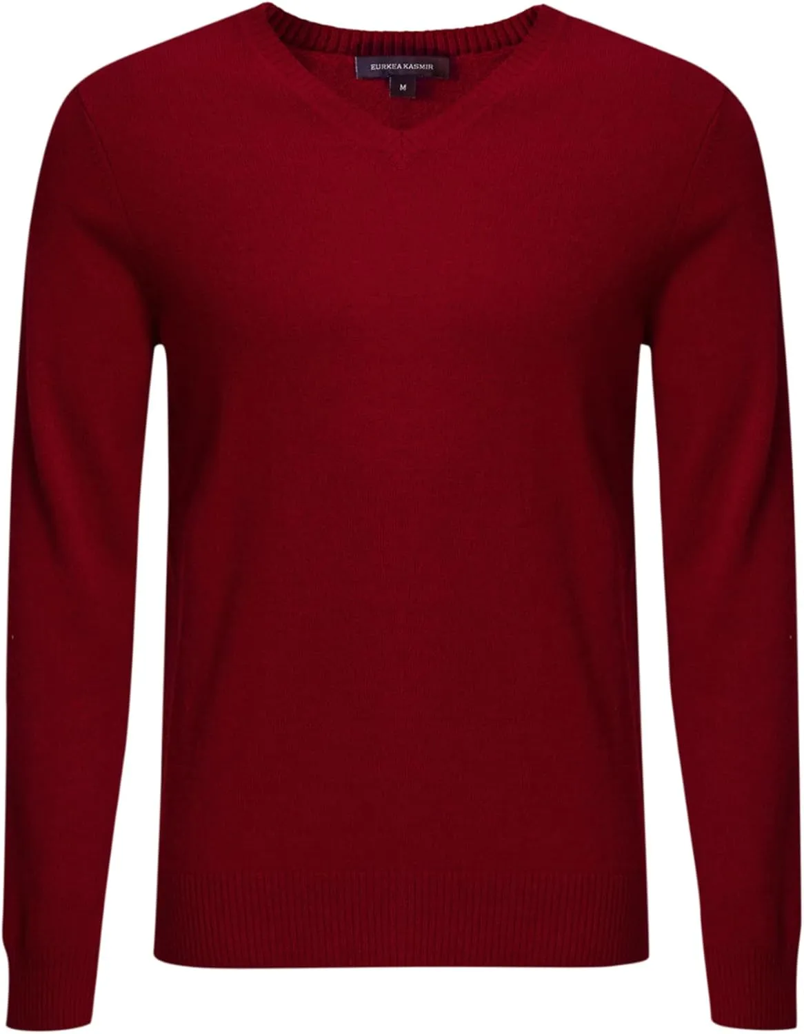 EURKEA Men's V-Neck 100% Cashmere Sweater, Long Sleeve Pullover, Gifts Ready