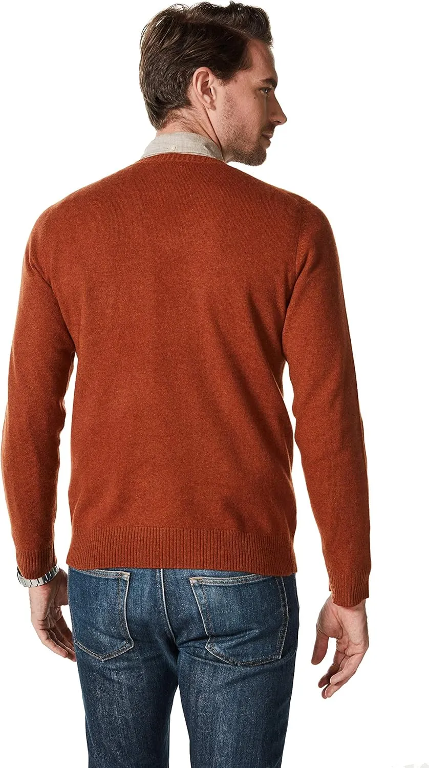 EURKEA Men's V-Neck 100% Cashmere Sweater, Long Sleeve Pullover, Gifts Ready