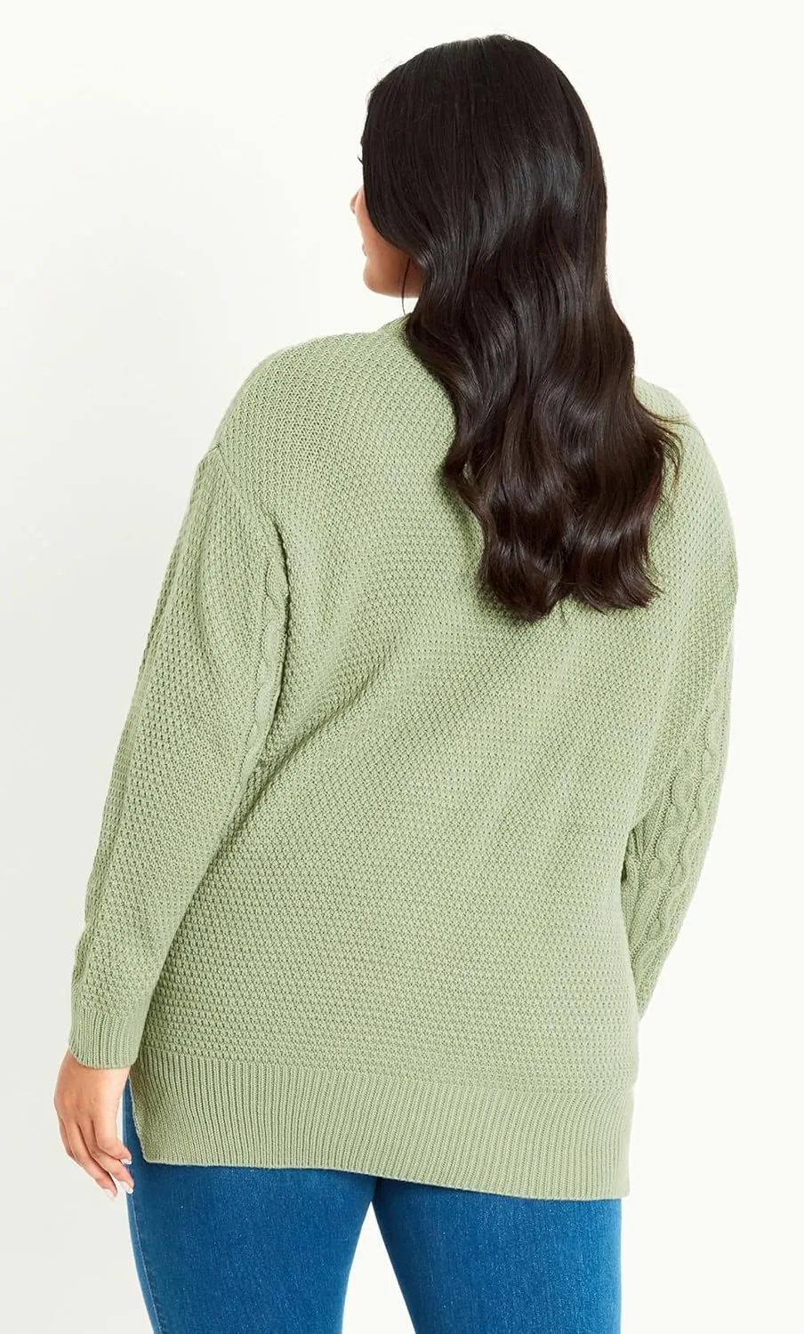 EVANS Women's Plus Size Serendipity Cable Knit Sweater