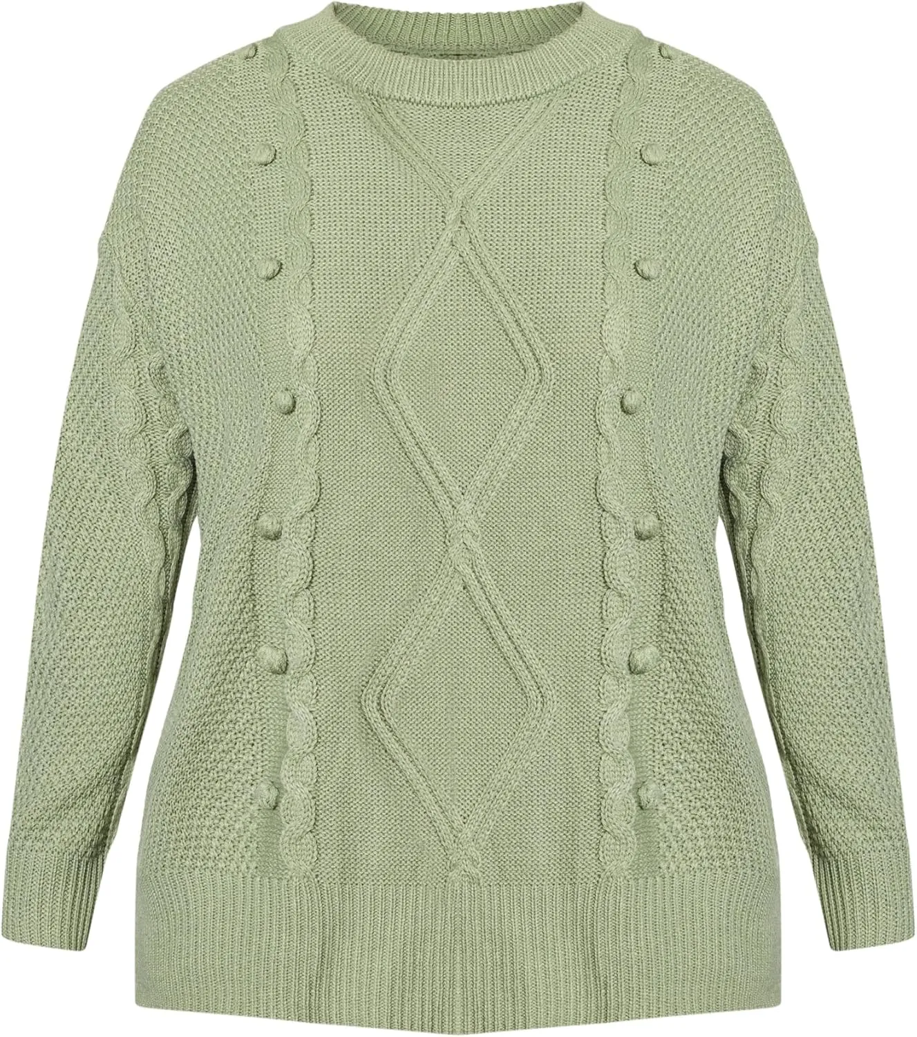 EVANS Women's Plus Size Serendipity Cable Knit Sweater