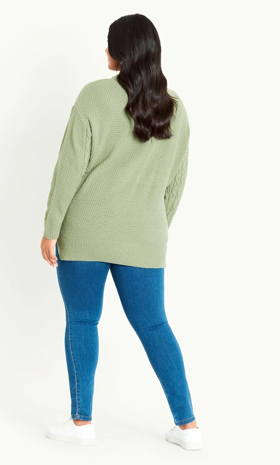 EVANS Women's Plus Size Serendipity Cable Knit Sweater