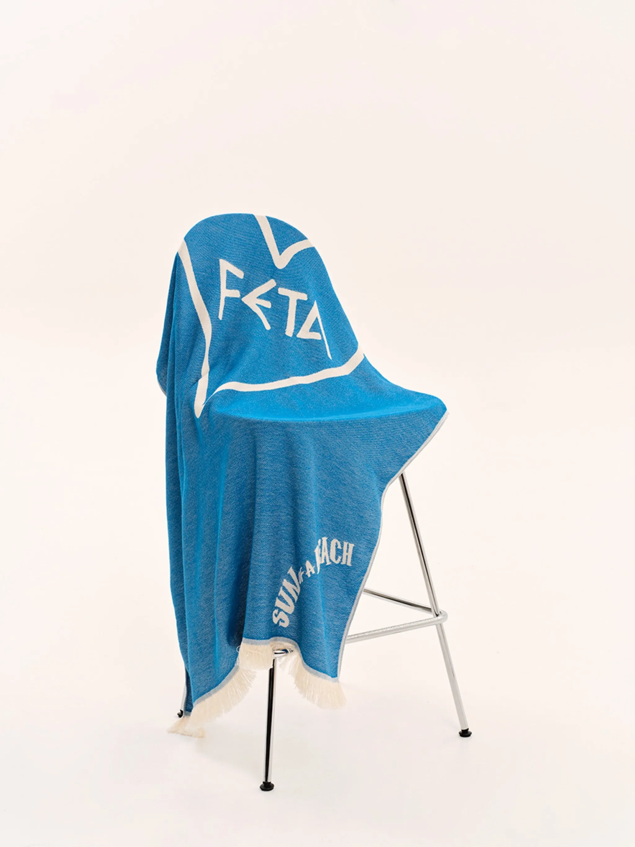 Feta Bright Blue | Feather Beach Towel