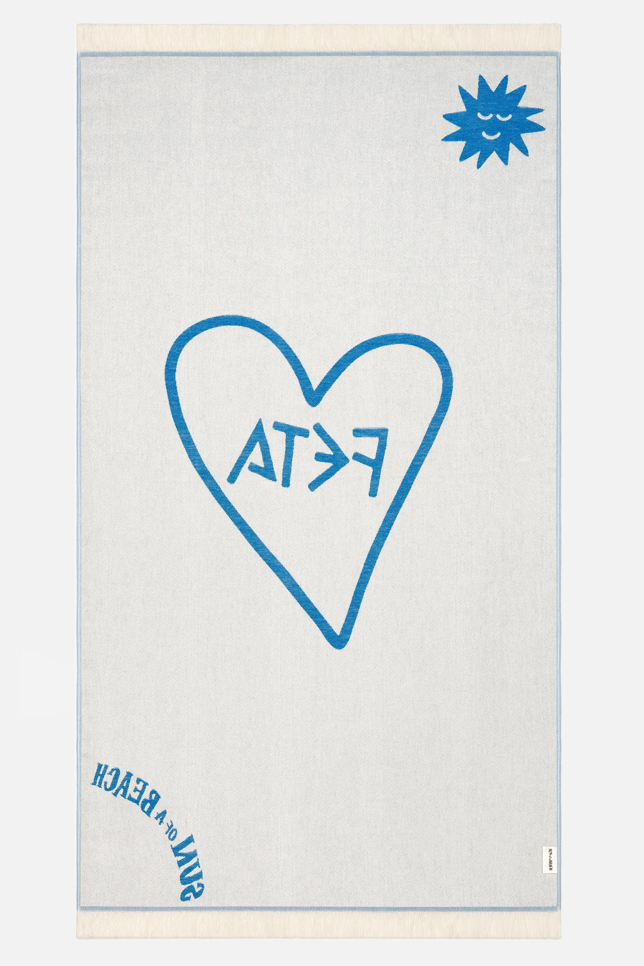 Feta Bright Blue | Feather Beach Towel