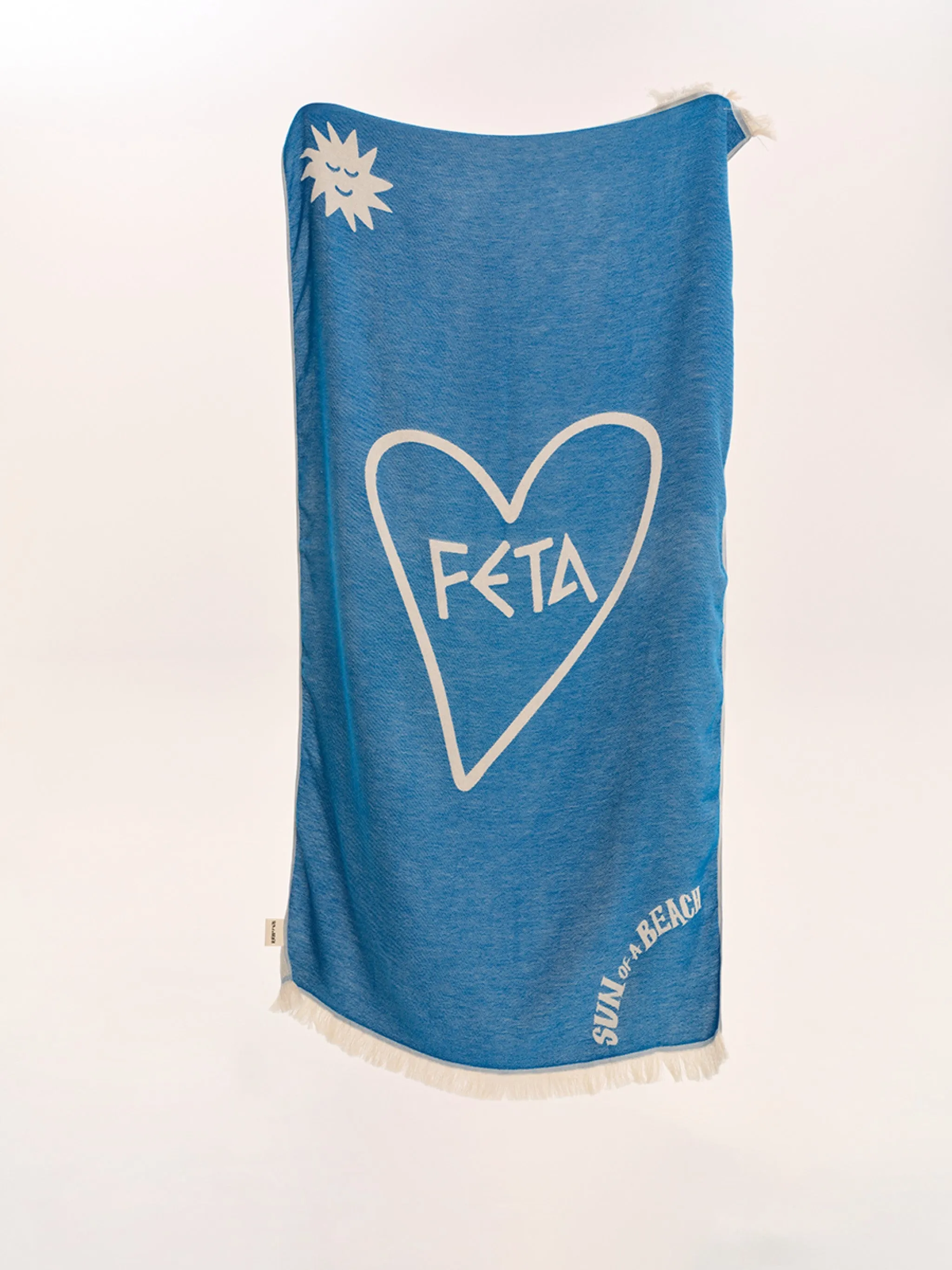 Feta Bright Blue | Feather Beach Towel