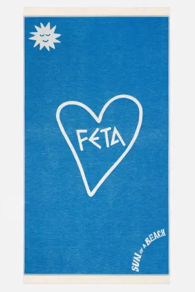 Feta Bright Blue | Feather Beach Towel
