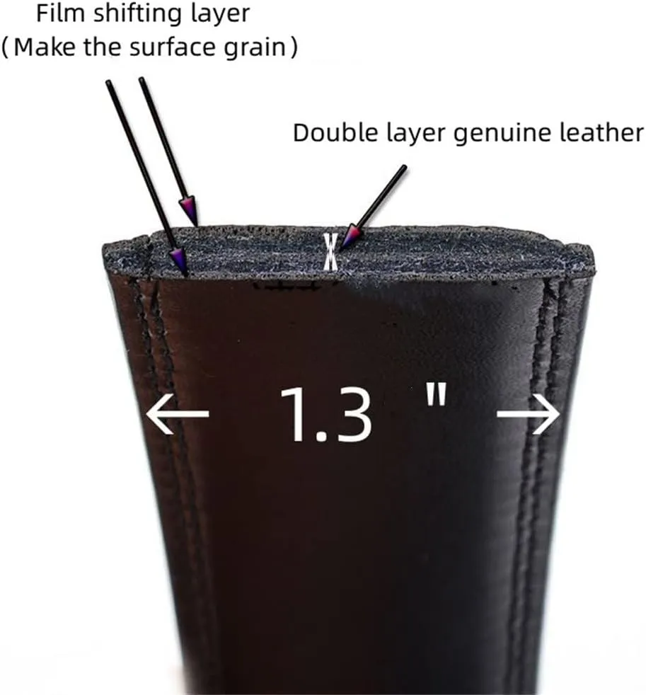 Men's Belt Automatic Buckle Slide Genuine Leather Ratchet Belt for Dress Pants Trim to Fit Adjustable