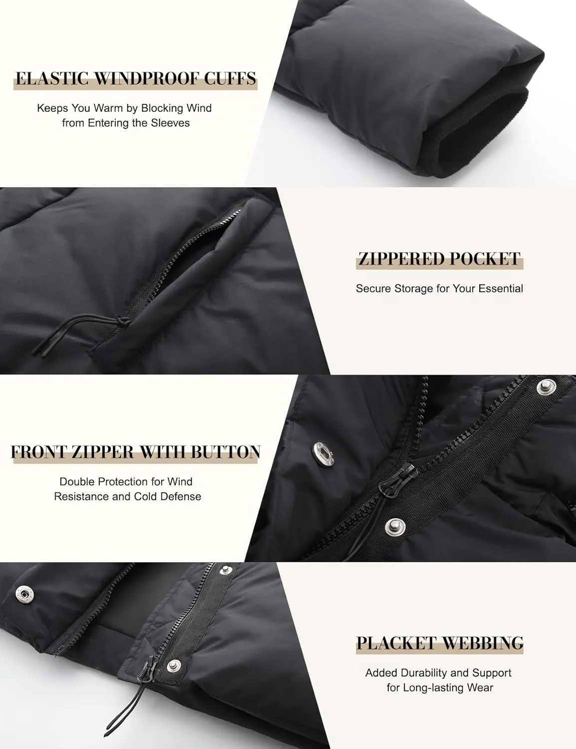 PEHMEA Women's Winter Cropped Puffer Jacket, Full Zip Thicken Short Coat with Detachable Hood