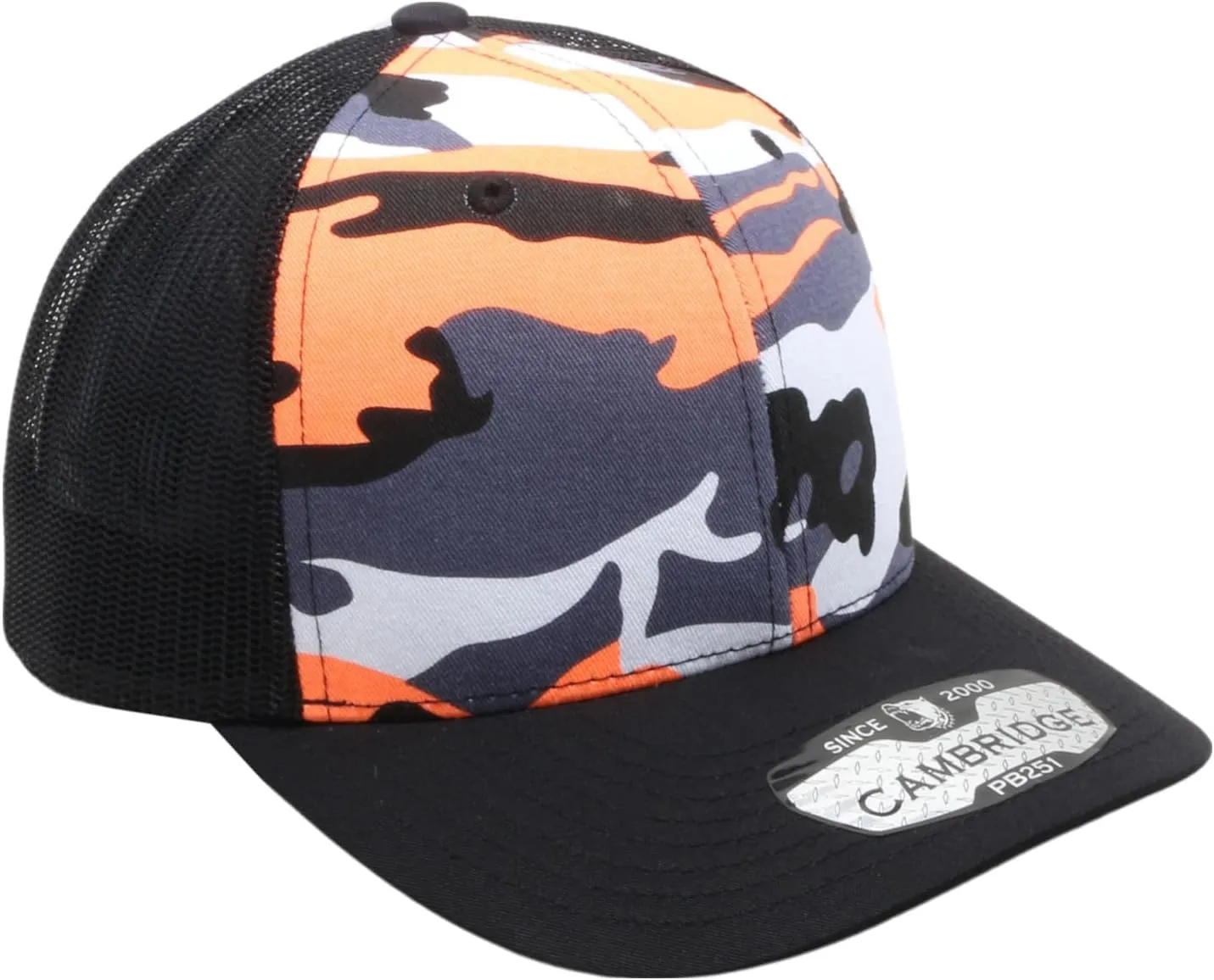 Pit Bull Premium Headwear Cambridge Trucker Hat Neon Camo Mesh Back Adjustable Snapback Hat Baseball Cap for Men & Women