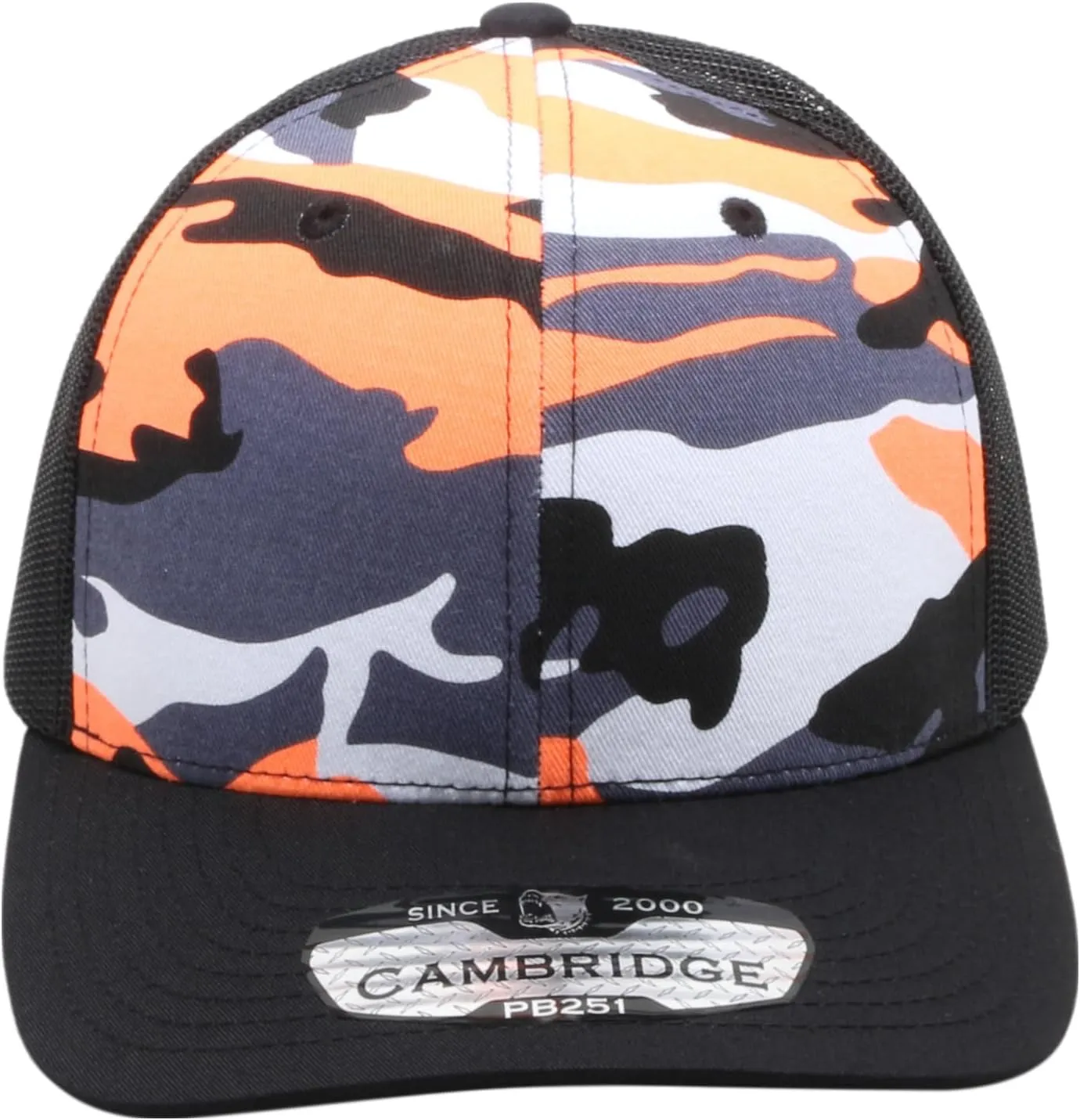 Pit Bull Premium Headwear Cambridge Trucker Hat Neon Camo Mesh Back Adjustable Snapback Hat Baseball Cap for Men & Women