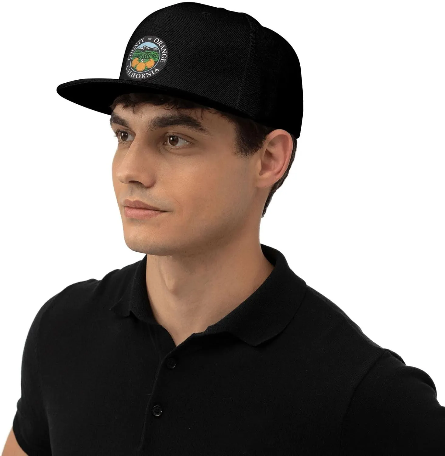 POOEDSO Seal of Orange County, California Snapback Hats for Men Baseball Cap Trucker Hat Flat Brim Hats