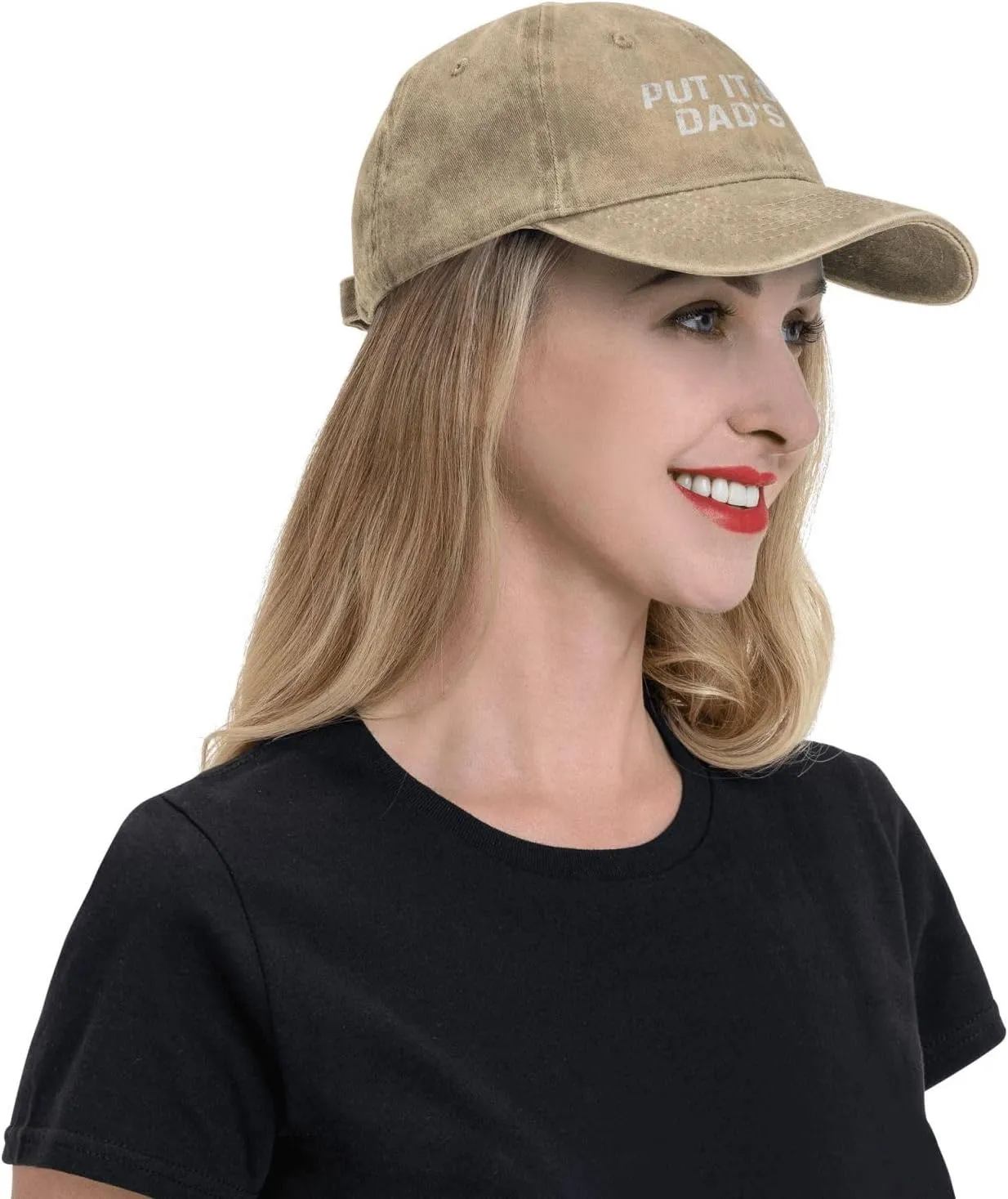 Put It On My Dad'S Tab Hat Women Baseball Hat Graphic Hat