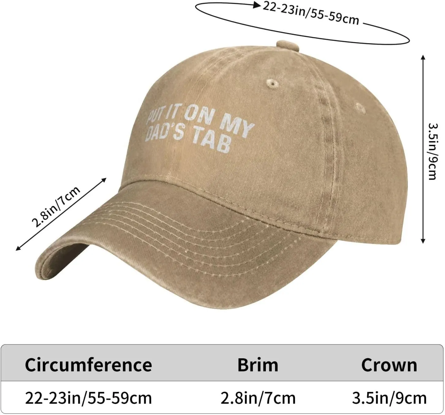Put It On My Dad'S Tab Hat Women Baseball Hat Graphic Hat