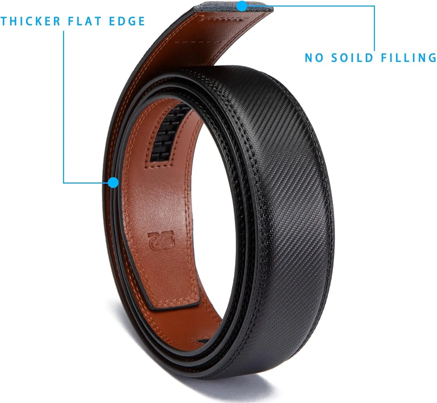 Ratchet Belts for Men 2 Pack - Mens Belt Leather with 35mm in Gift Set Box