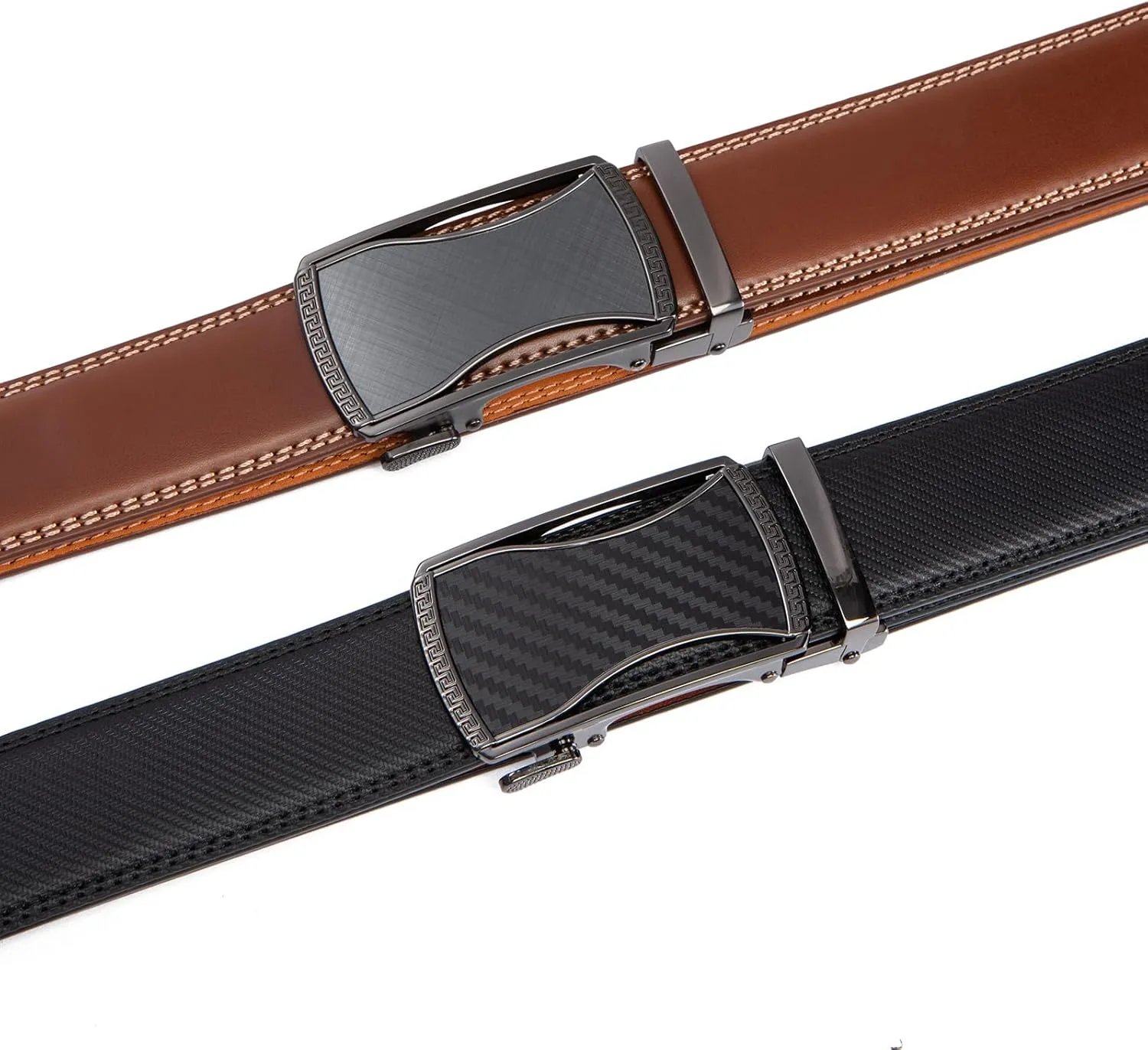Ratchet Belts for Men 2 Pack - Mens Belt Leather with 35mm in Gift Set Box