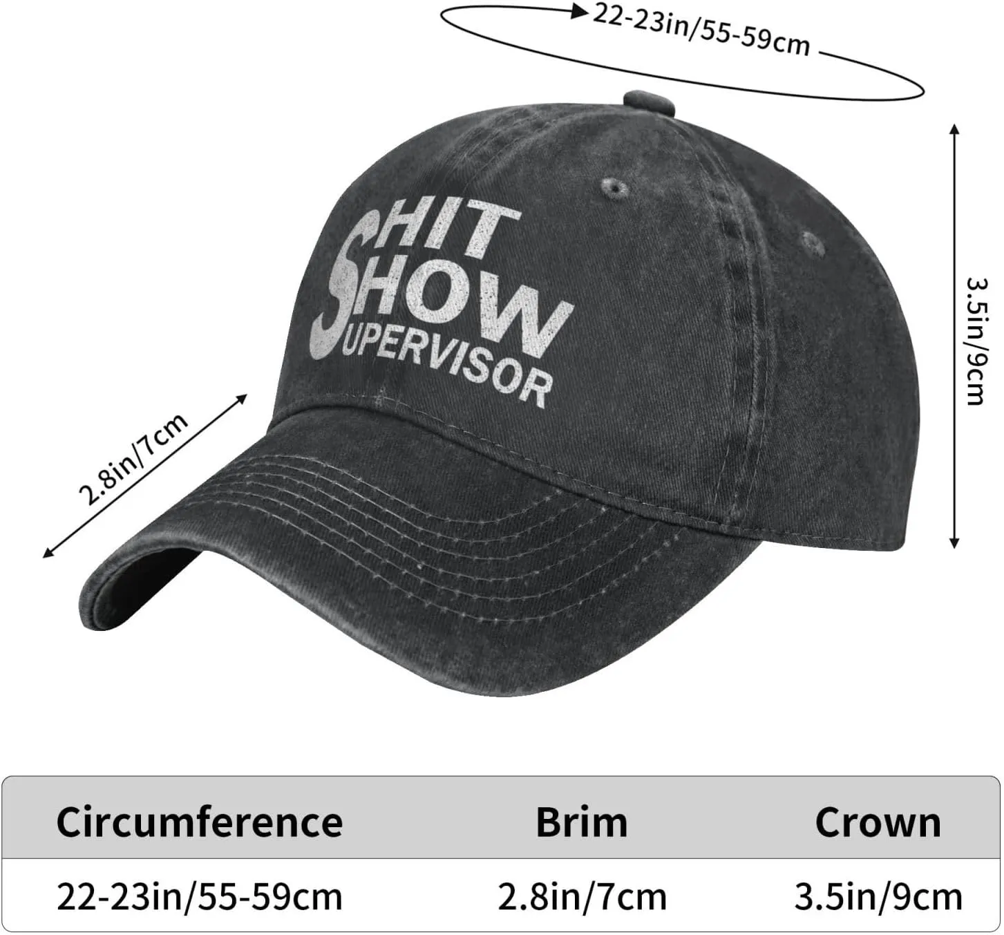 Show Supervisor Baseball Hat Funny Caps for Men Women Unisex Vintage Caps