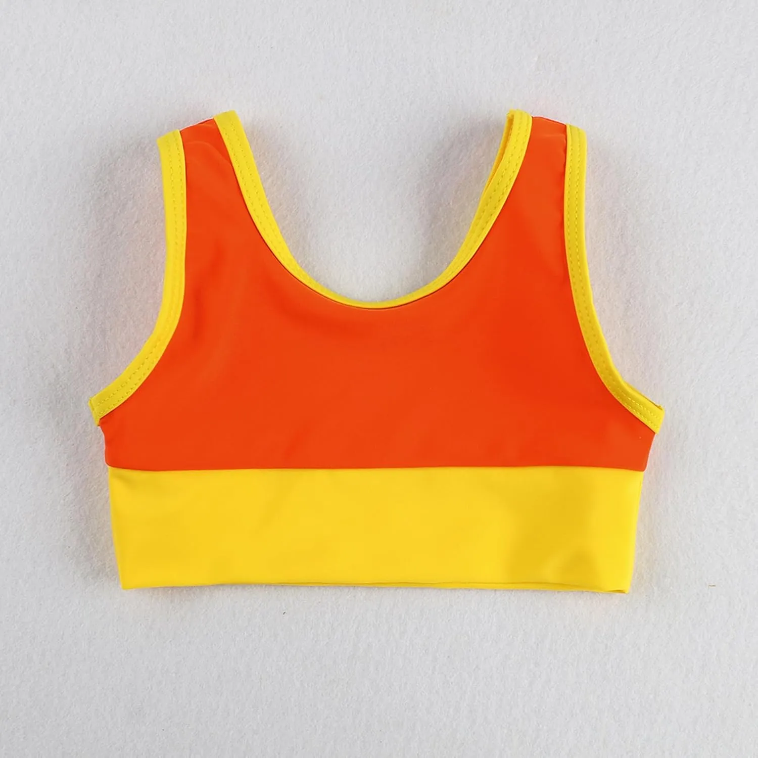 Toddler Girls Swimsuit Casual Swimwear Kids Two Piece Color Block Bathing Suits Beach Bikini Set
