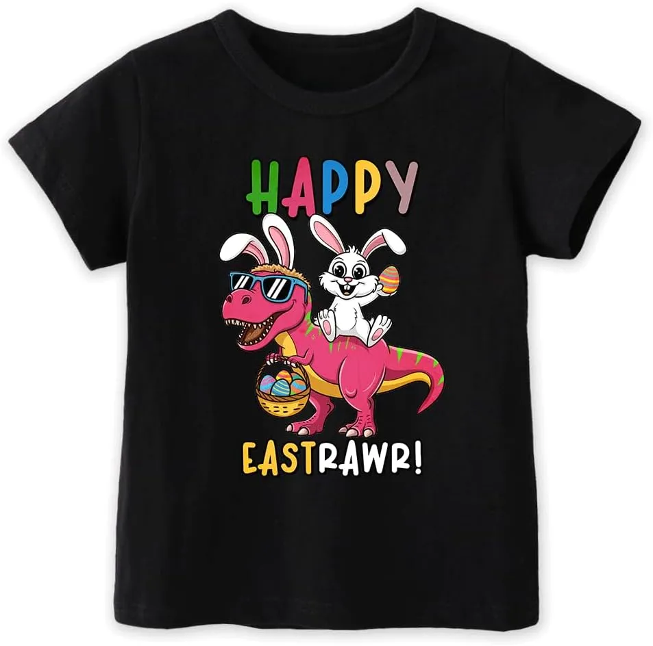 Toddler Shirts for Boys Grils Kids,Short-Sleeve Kids' Easter Shirts – Fun & Cute Designs Easter Shirt, 2-6T