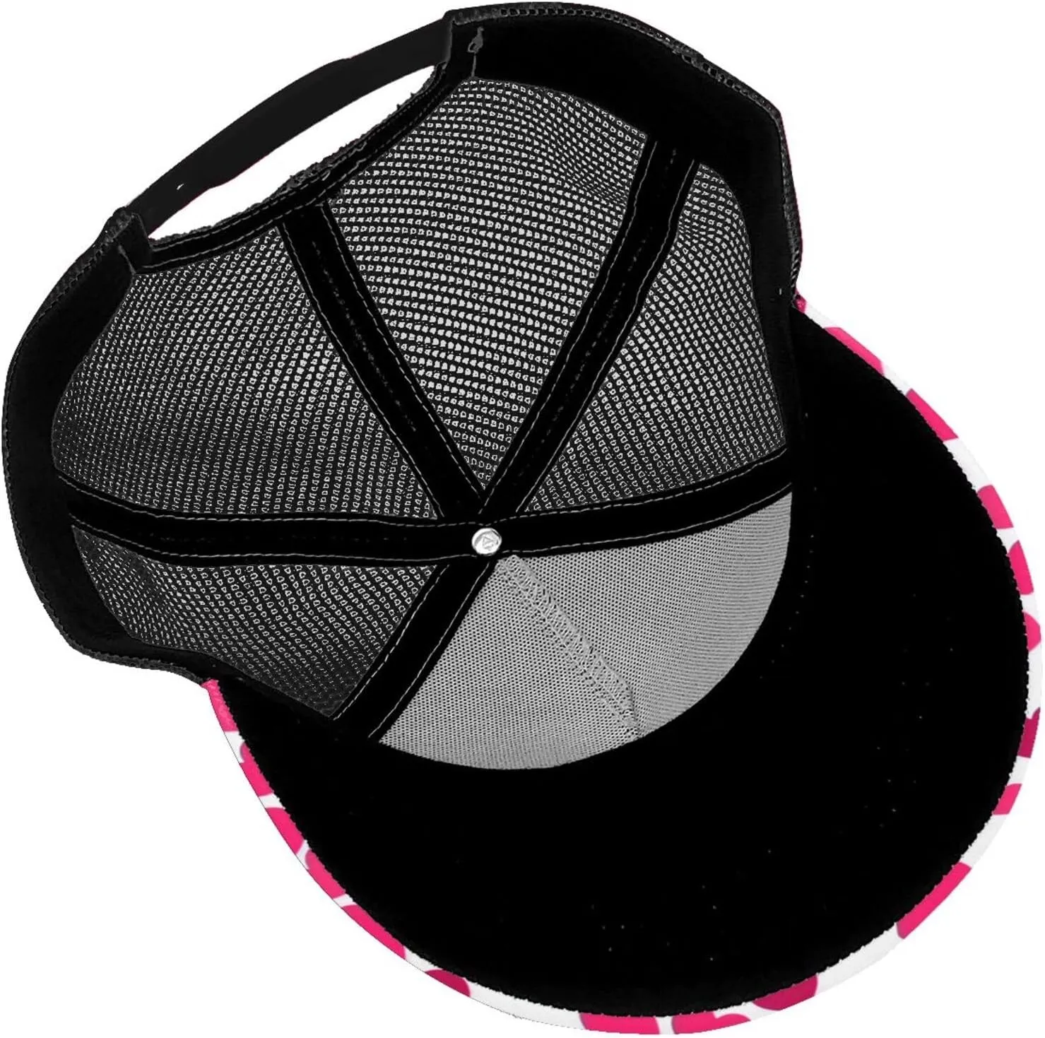 Valentine's Day Baseball Cap Mesh Hearts Snapback Hat Sun Hat Protection Golf Ball Cap for Men Women
