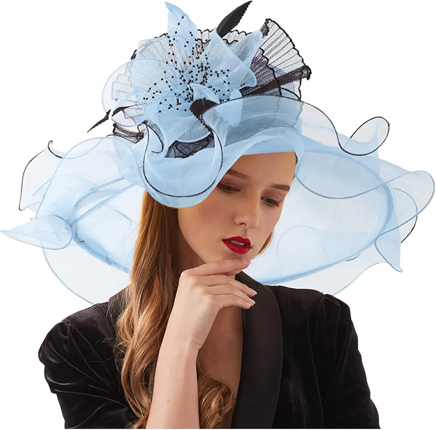 Women Fascinator Hat Floral Tea Party Wedding Hat Gardening Hats for Men