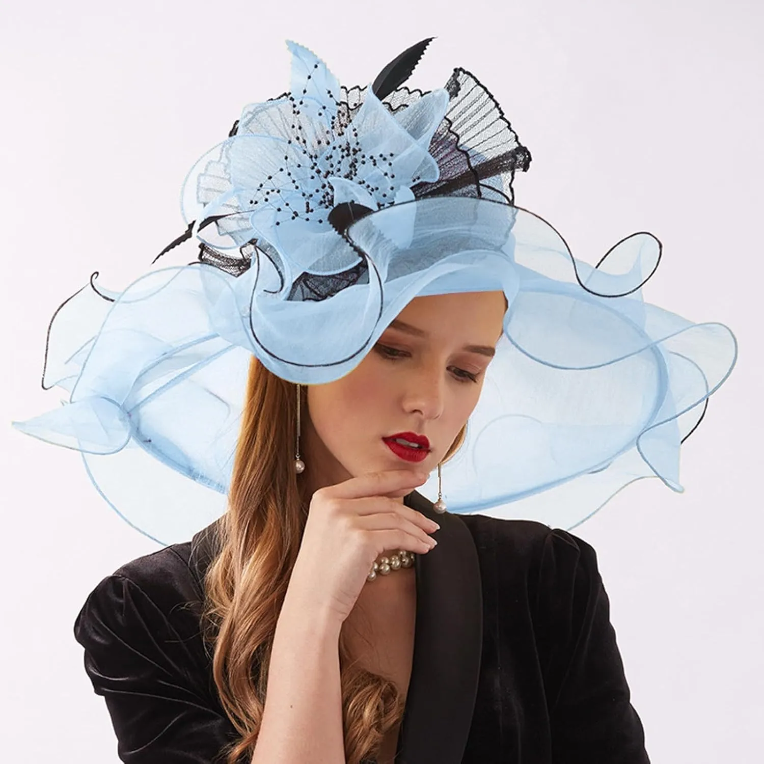 Women Fascinator Hat Floral Tea Party Wedding Hat Gardening Hats for Men