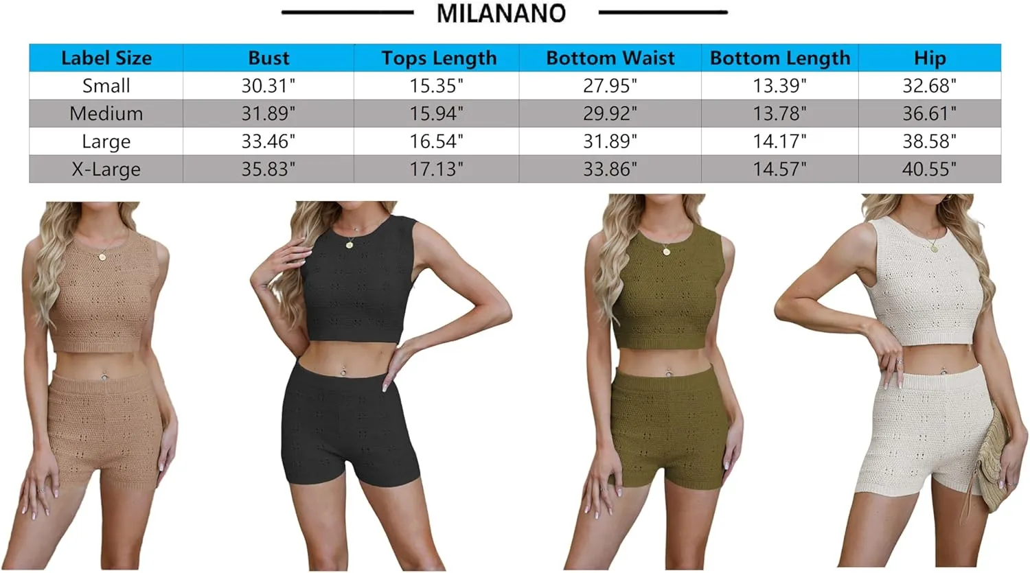 Womens 2 Piece Outfits Summer Fashion 2025 Knit Crop Tank Tops Beach Shorts Set Vacation Travel Resort Loungewear