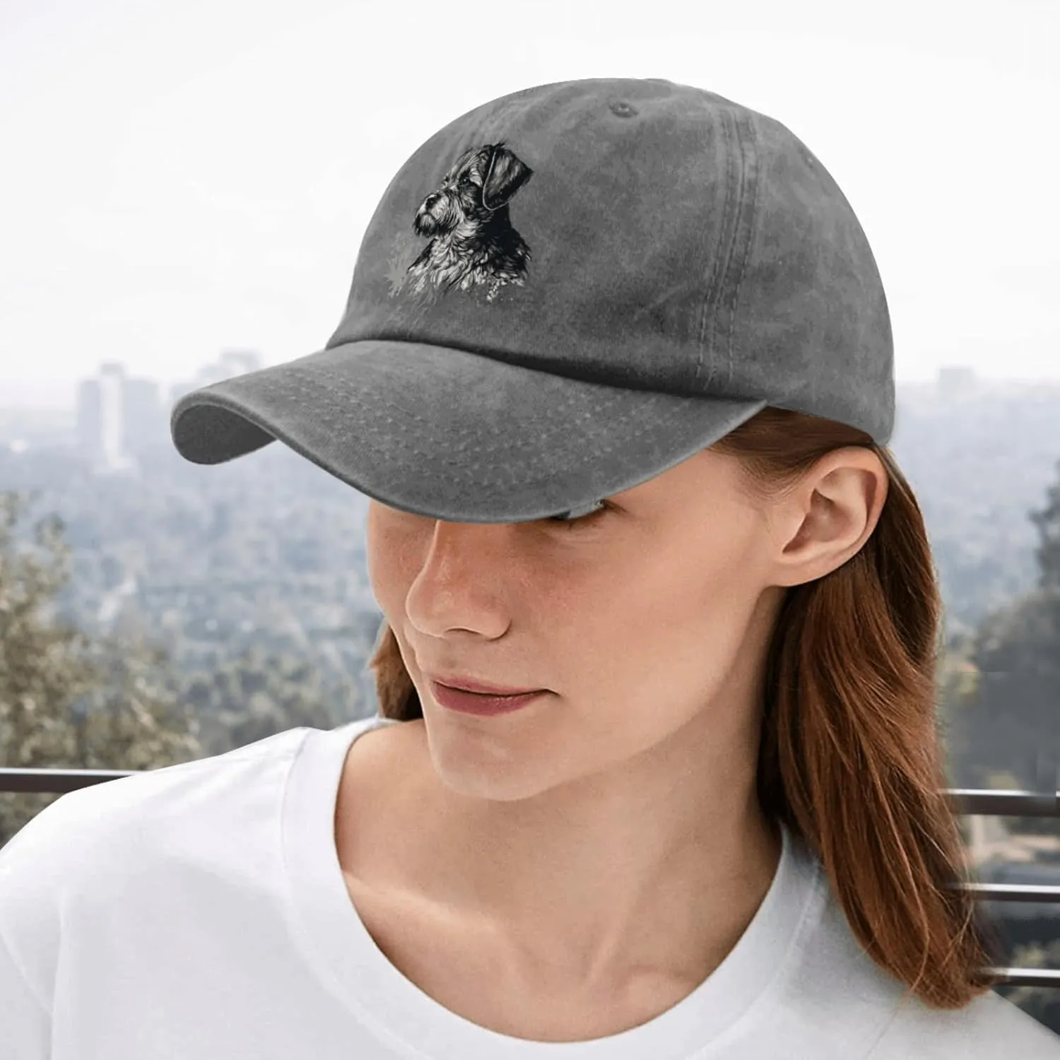 Womens Baseball Caps Ball Caps for Womens Baseball Caps Adjustable Schnauzer Dog Face (8) 拷贝 Sport Hats