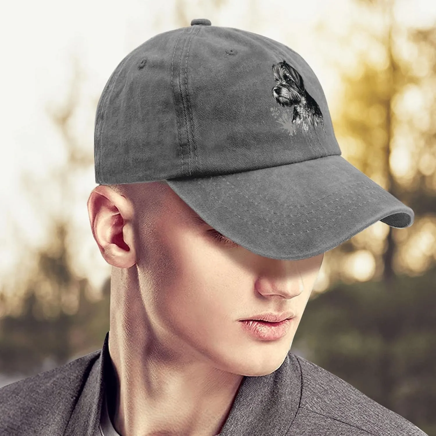 Womens Baseball Caps Ball Caps for Womens Baseball Caps Adjustable Schnauzer Dog Face (8) 拷贝 Sport Hats